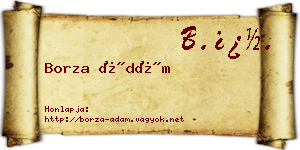 Borza Ádám névjegykártya
