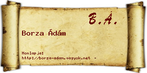 Borza Ádám névjegykártya